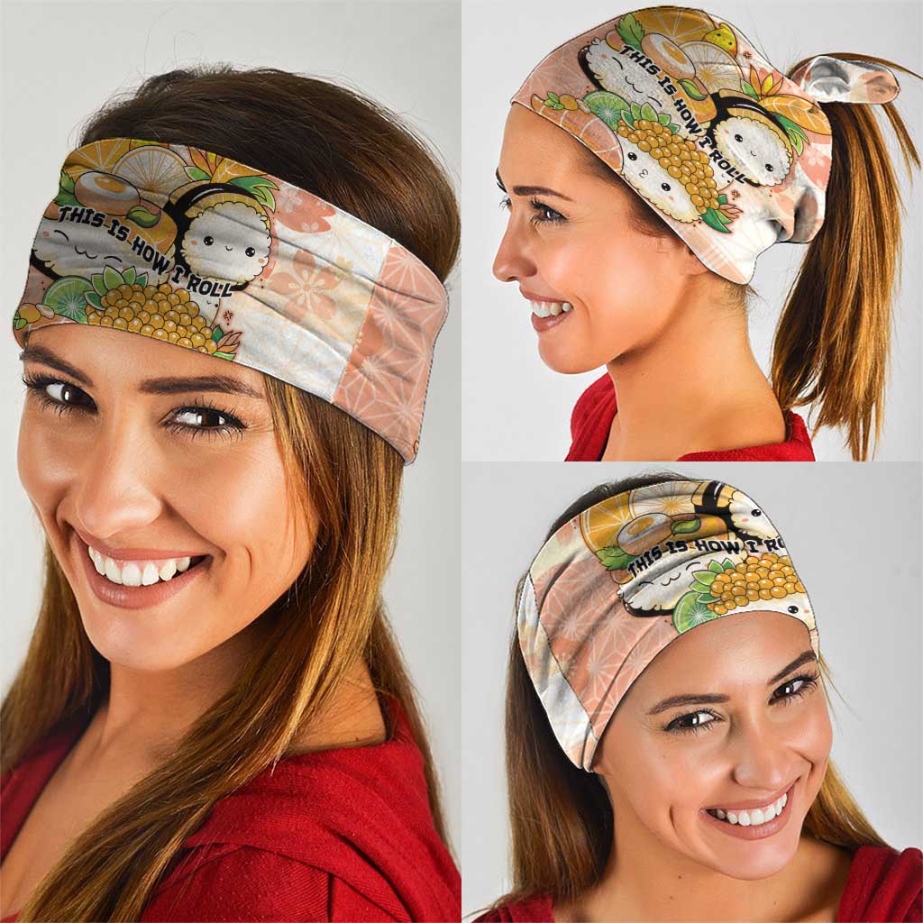 Japanese Kawaii Sushi Neck Gaiter Peach Wagara Palaka This Is How I Roll LT9 - Polynesian Pride