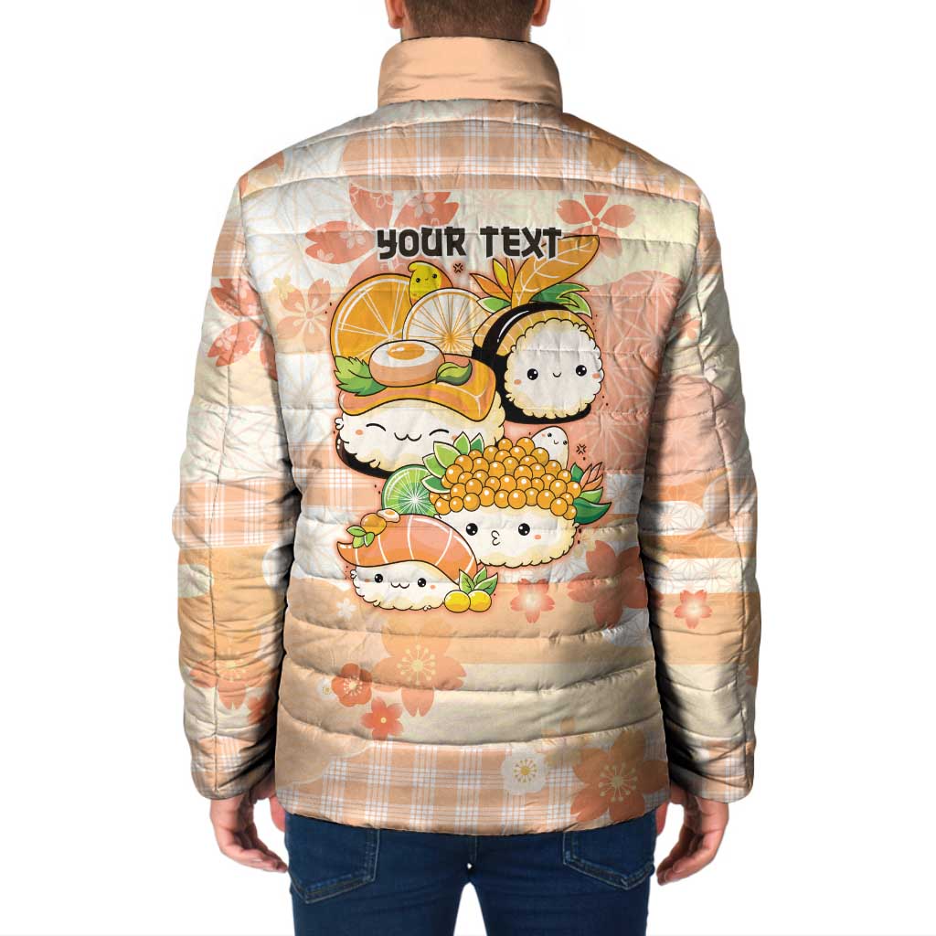 Personalized Japanese Kawaii Sushi Padded Jacket Peach Wagara Palaka This Is How I Roll LT9 - Polynesian Pride
