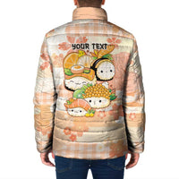 Personalized Japanese Kawaii Sushi Padded Jacket Peach Wagara Palaka This Is How I Roll LT9 - Polynesian Pride