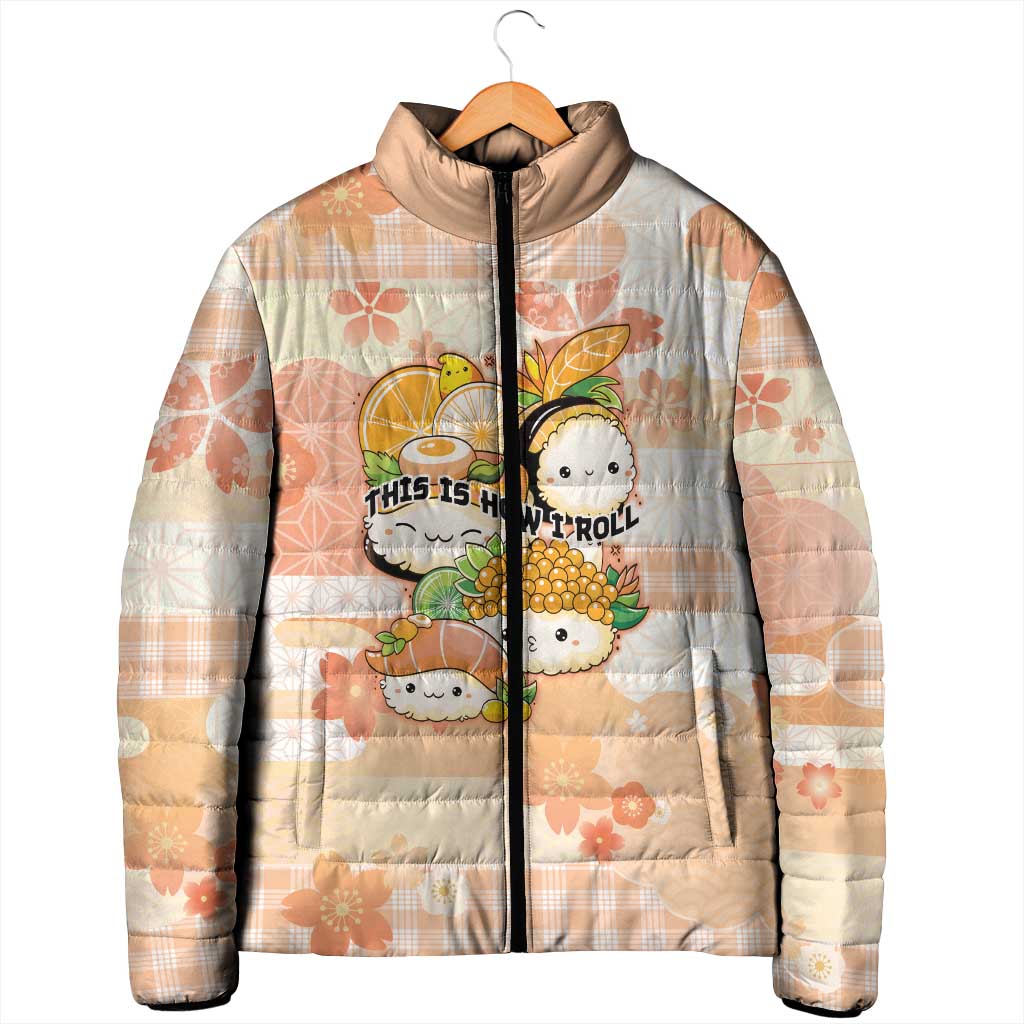 Personalized Japanese Kawaii Sushi Padded Jacket Peach Wagara Palaka This Is How I Roll LT9 - Polynesian Pride