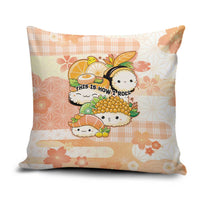 Japanese Kawaii Sushi Pillow Cover Peach Wagara Palaka This Is How I Roll LT9 Peach - Polynesian Pride