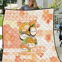 Japanese Kawaii Sushi Quilt Peach Wagara Palaka This Is How I Roll LT9 Peach - Polynesian Pride