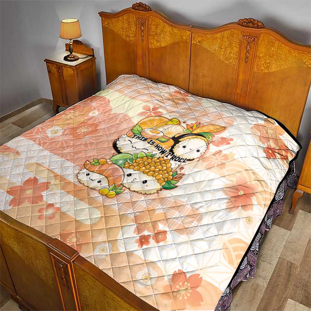 Japanese Kawaii Sushi Quilt Peach Wagara Palaka This Is How I Roll LT9 - Polynesian Pride