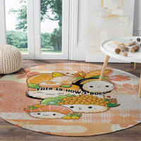 Japanese Kawaii Sushi Round Carpet Peach Wagara Palaka This Is How I Roll LT9 - Polynesian Pride