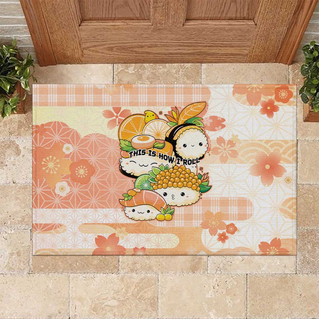Japanese Kawaii Sushi Rubber Doormat Peach Wagara Palaka This Is How I Roll