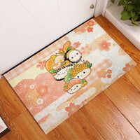 Japanese Kawaii Sushi Rubber Doormat Peach Wagara Palaka This Is How I Roll