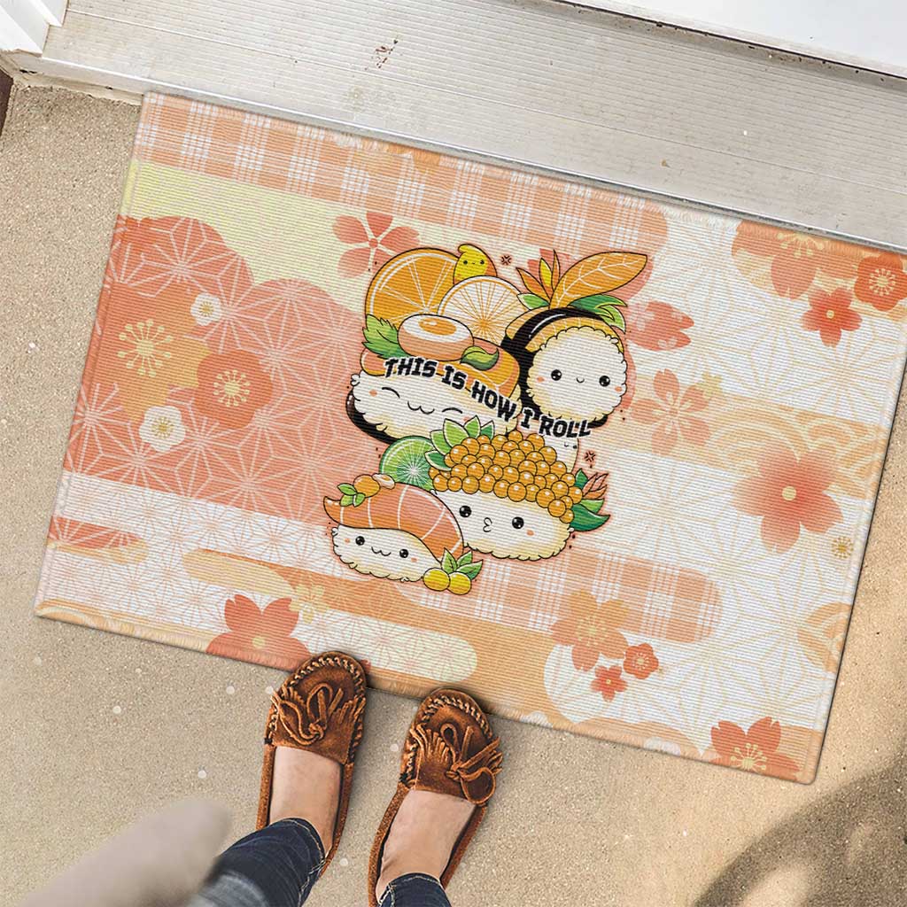 Japanese Kawaii Sushi Rubber Doormat Peach Wagara Palaka This Is How I Roll