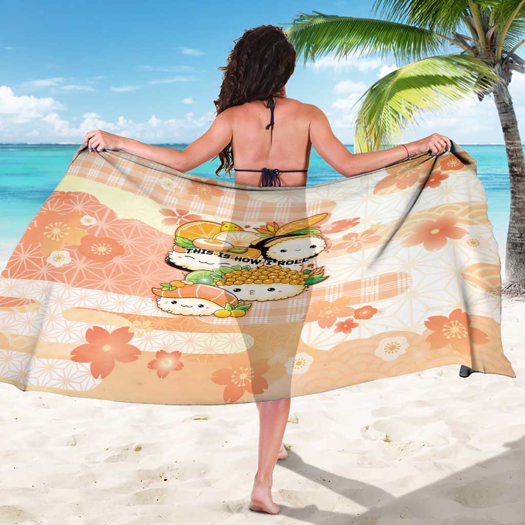 Japanese Kawaii Sushi Sarong Peach Wagara Palaka This Is How I Roll LT9 - Polynesian Pride