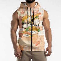 Personalized Japanese Kawaii Sushi Sleeveless Zip Hoodie Peach Wagara Palaka This Is How I Roll LT9 - Polynesian Pride
