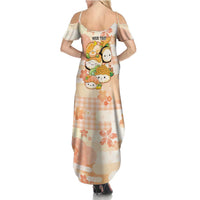 Personalized Japanese Kawaii Sushi Summer Maxi Dress Peach Wagara Palaka This Is How I Roll LT9 - Polynesian Pride