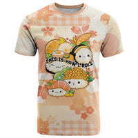 Personalized Japanese Kawaii Sushi T Shirt Peach Wagara Palaka This Is How I Roll LT9 Peach - Polynesian Pride
