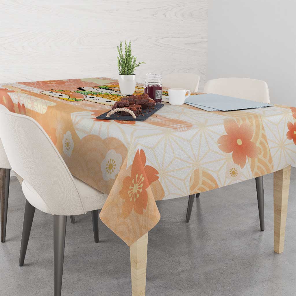 Japanese Kawaii Sushi Tablecloth Peach Wagara Palaka This Is How I Roll LT9 - Polynesian Pride