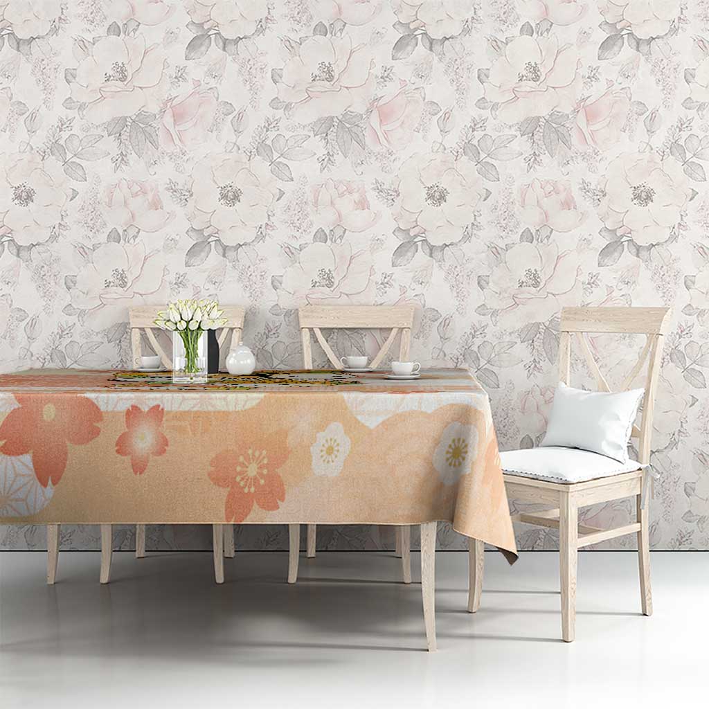 Japanese Kawaii Sushi Tablecloth Peach Wagara Palaka This Is How I Roll LT9 - Polynesian Pride