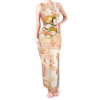 Personalized Japanese Kawaii Sushi Tank Maxi Dress Peach Wagara Palaka This Is How I Roll LT9 Women Peach - Polynesian Pride