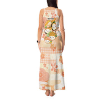 Personalized Japanese Kawaii Sushi Tank Maxi Dress Peach Wagara Palaka This Is How I Roll LT9 - Polynesian Pride