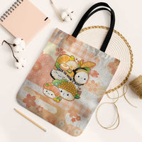 Japanese Kawaii Sushi Tote Bag Peach Wagara Palaka This Is How I Roll LT9 Black Strap One Size Peach - Polynesian Pride