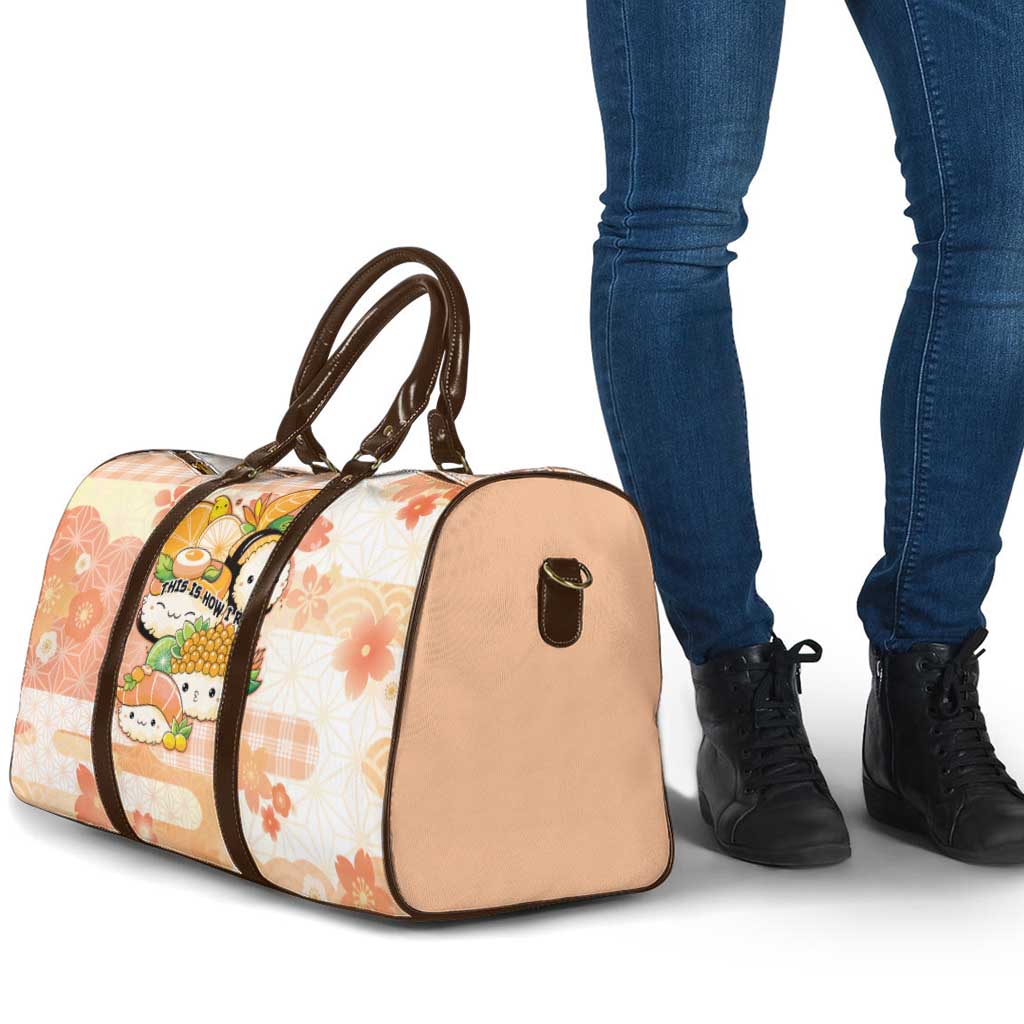 Japanese Kawaii Sushi Travel Bag Peach Wagara Palaka This Is How I Roll LT9 - Polynesian Pride