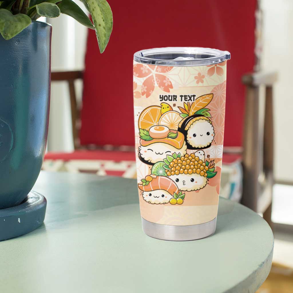 Personalized Japanese Kawaii Sushi Tumbler Cup Peach Wagara Palaka This Is How I Roll LT9 - Polynesian Pride