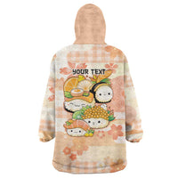 Personalized Japanese Kawaii Sushi Wearable Blanket Hoodie Peach Wagara Palaka This Is How I Roll LT9 - Polynesian Pride