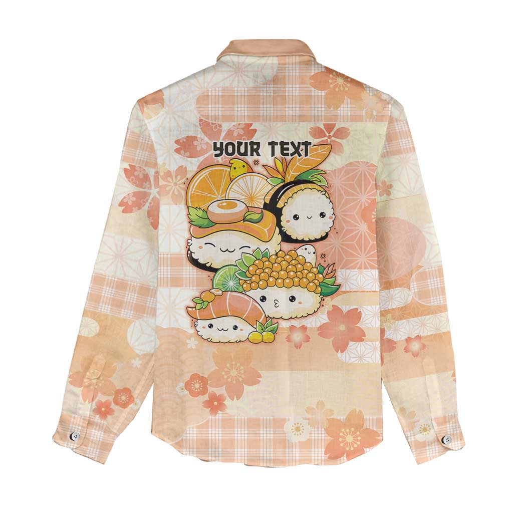 Personalized Japanese Kawaii Sushi Women Casual Shirt Peach Wagara Palaka This Is How I Roll LT9 - Polynesian Pride