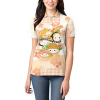 Personalized Japanese Kawaii Sushi Women Polo Shirt Peach Wagara Palaka This Is How I Roll LT9 - Polynesian Pride