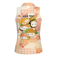 Personalized Japanese Kawaii Sushi Women Sleeveless Polo Shirt Peach Wagara Palaka This Is How I Roll LT9 - Polynesian Pride