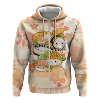 Personalized Japanese Kawaii Sushi Zip Hoodie Peach Wagara Palaka This Is How I Roll LT9 Zip Hoodie Peach - Polynesian Pride