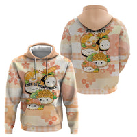 Personalized Japanese Kawaii Sushi Zip Hoodie Peach Wagara Palaka This Is How I Roll LT9 - Polynesian Pride