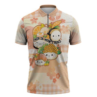 Personalized Japanese Kawaii Sushi Zipper Polo Shirt Peach Wagara Palaka This Is How I Roll LT9 Peach - Polynesian Pride