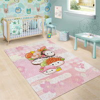 Japanese Kawaii Sushi Area Rug Pink Wagara Palaka This Is How I Roll LT9 - Polynesian Pride