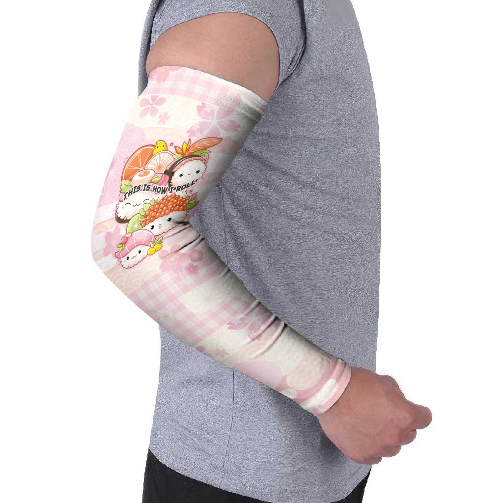 Personalized Japanese Kawaii Sushi Arm Sleeves Pink Wagara Palaka This Is How I Roll LT9 - Polynesian Pride