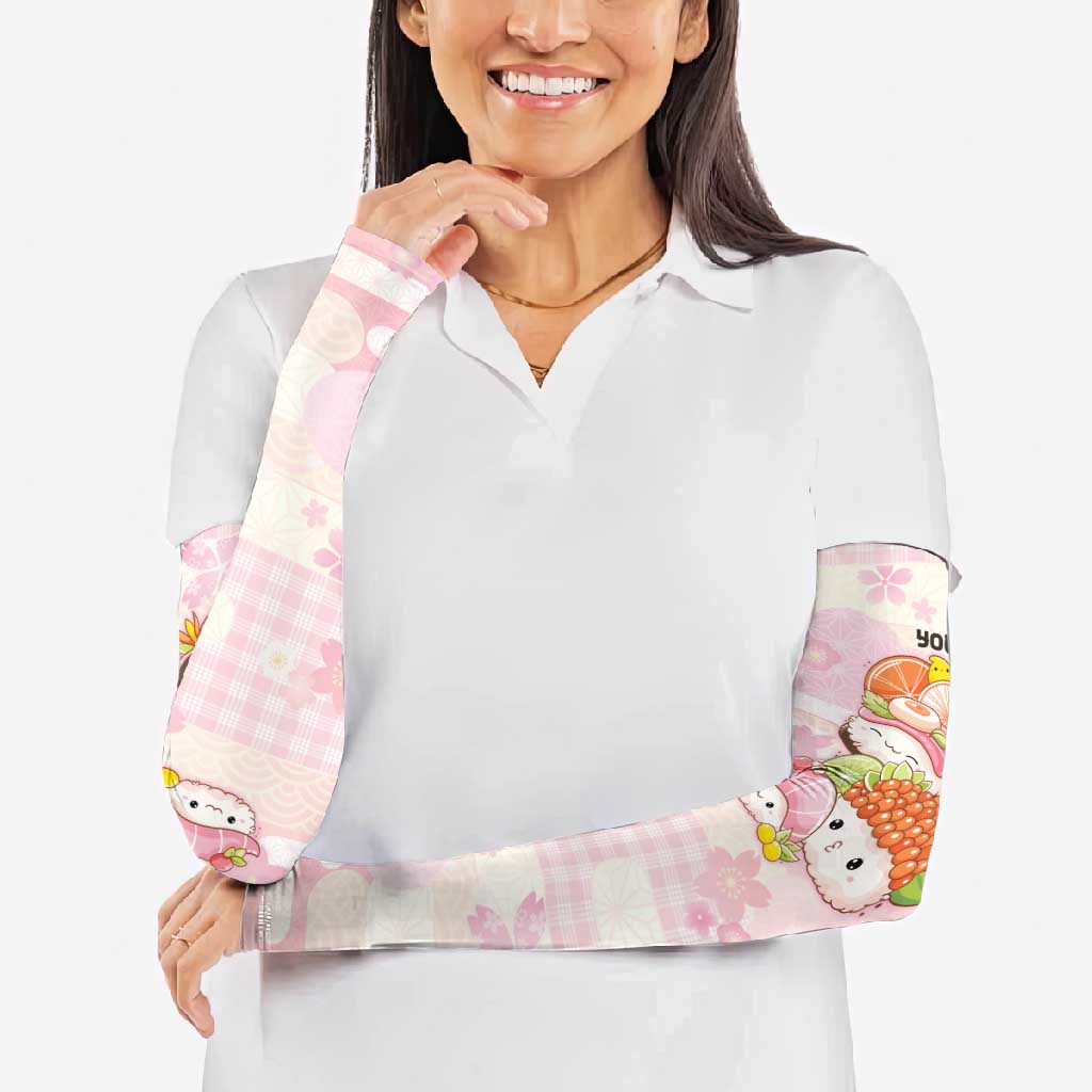 Personalized Japanese Kawaii Sushi Arm Sleeves Pink Wagara Palaka This Is How I Roll LT9 - Polynesian Pride