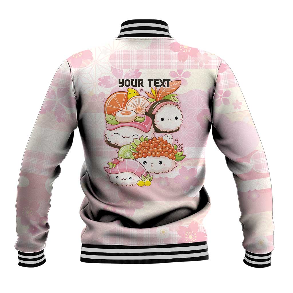 Personalized Japanese Kawaii Sushi Baseball Jacket Pink Wagara Palaka This Is How I Roll LT9 - Polynesian Pride