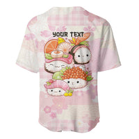 Personalized Japanese Kawaii Sushi Baseball Jersey Pink Wagara Palaka This Is How I Roll LT9 - Polynesian Pride