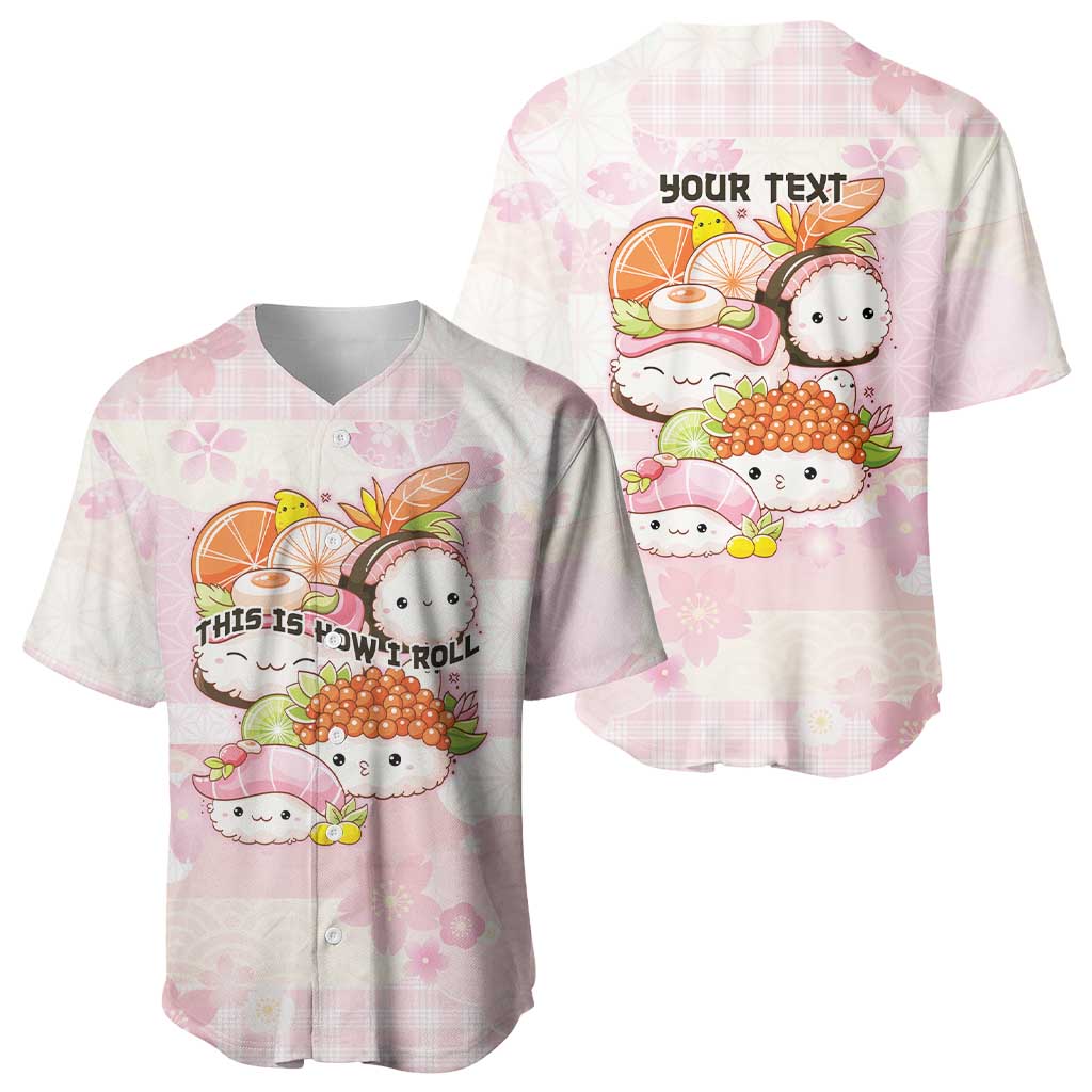 Personalized Japanese Kawaii Sushi Baseball Jersey Pink Wagara Palaka This Is How I Roll LT9 - Polynesian Pride