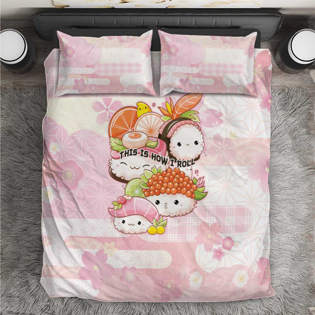 Japanese Kawaii Sushi Bedding Set Pink Wagara Palaka This Is How I Roll LT9 Pink - Polynesian Pride