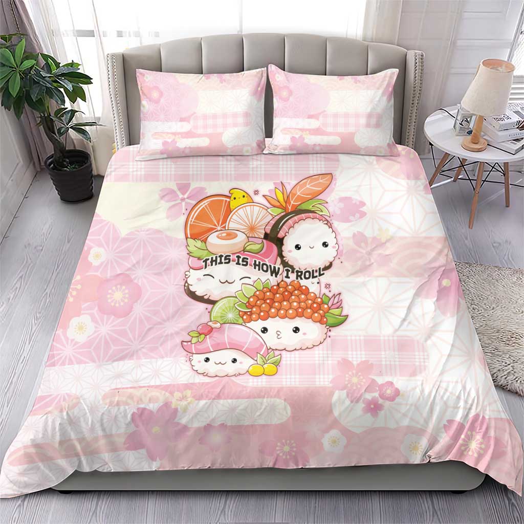Japanese Kawaii Sushi Bedding Set Pink Wagara Palaka This Is How I Roll LT9 - Polynesian Pride
