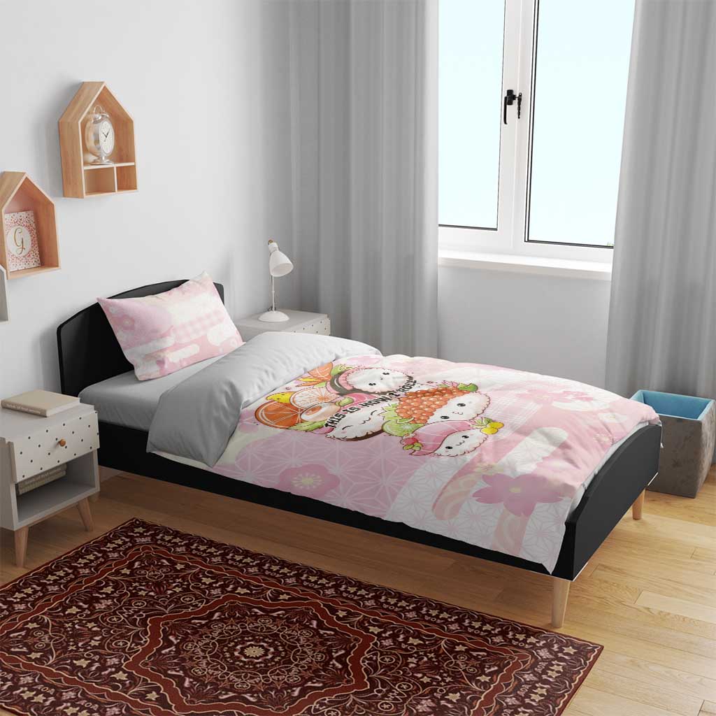 Japanese Kawaii Sushi Bedding Set Pink Wagara Palaka This Is How I Roll LT9 - Polynesian Pride