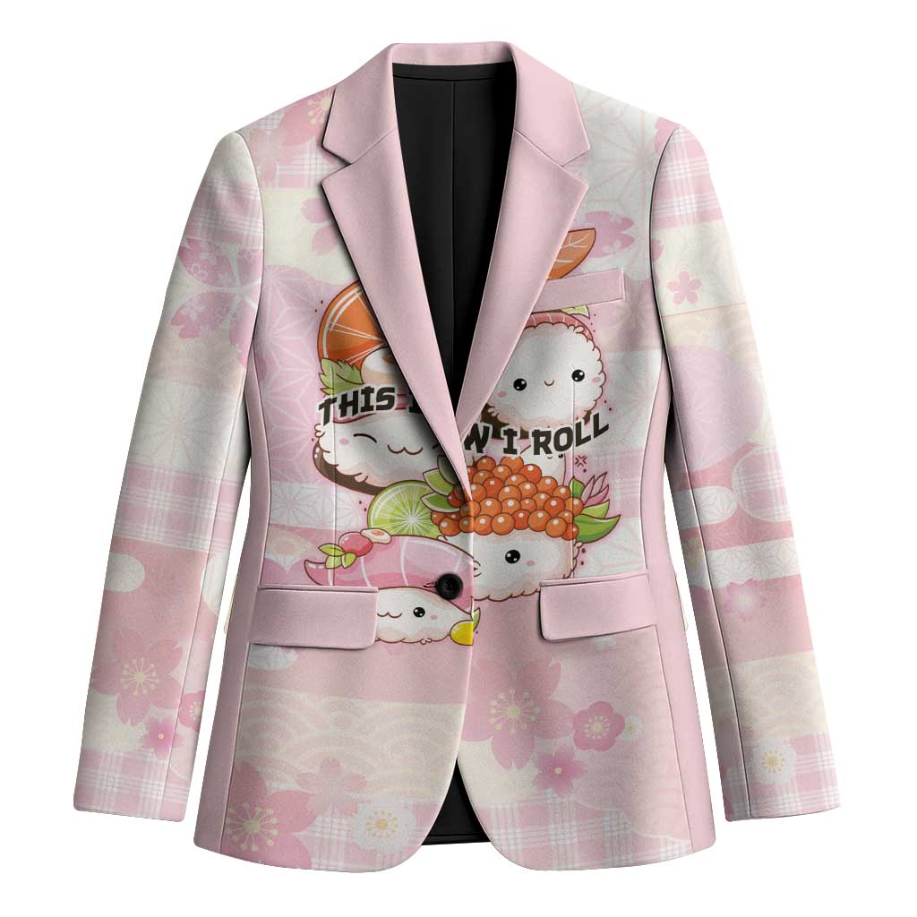 Personalized Japanese Kawaii Sushi Blazer Pink Wagara Palaka This Is How I Roll LT9 Unisex Pink - Polynesian Pride