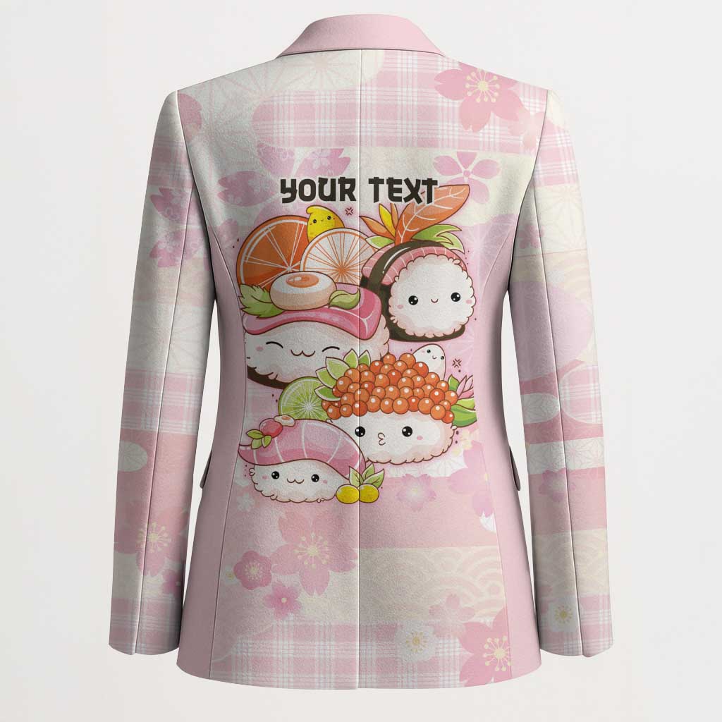 Personalized Japanese Kawaii Sushi Blazer Pink Wagara Palaka This Is How I Roll LT9 - Polynesian Pride