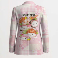 Personalized Japanese Kawaii Sushi Blazer Pink Wagara Palaka This Is How I Roll LT9 - Polynesian Pride