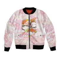 Personalized Japanese Kawaii Sushi Bomber Jacket Pink Wagara Palaka This Is How I Roll