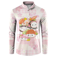 Personalized Japanese Kawaii Sushi Button Sweatshirt Pink Wagara Palaka This Is How I Roll LT9 Pink - Polynesian Pride