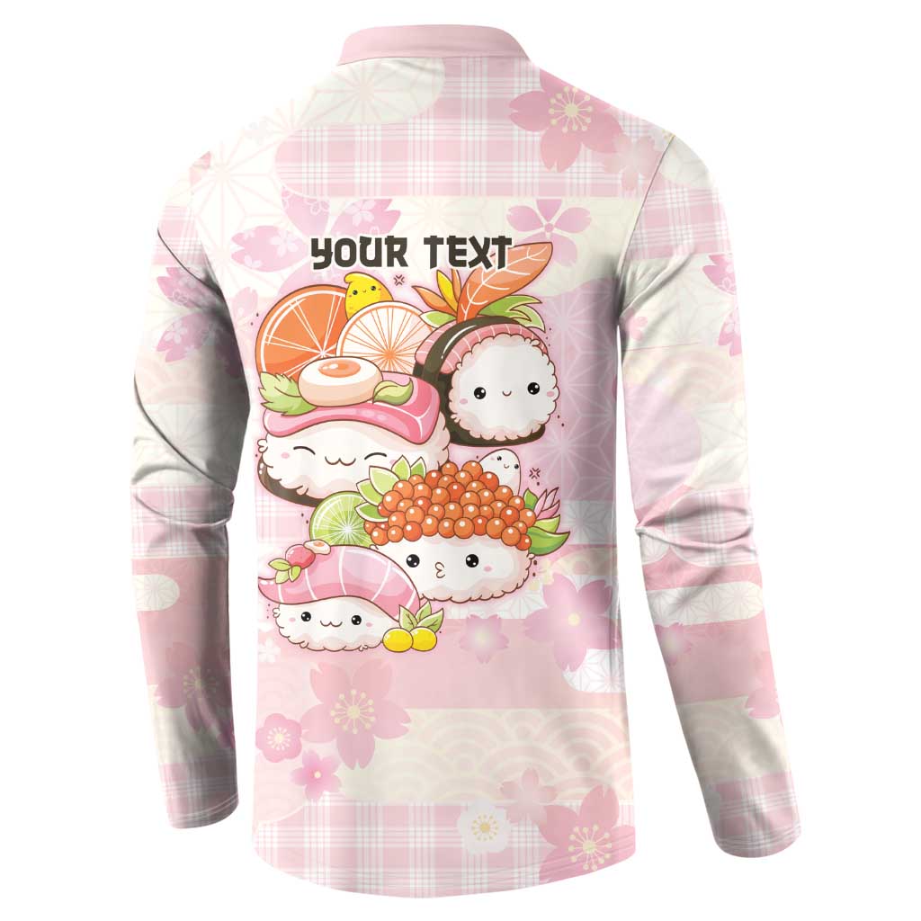 Personalized Japanese Kawaii Sushi Button Sweatshirt Pink Wagara Palaka This Is How I Roll LT9 - Polynesian Pride