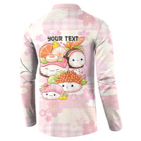 Personalized Japanese Kawaii Sushi Button Sweatshirt Pink Wagara Palaka This Is How I Roll LT9 - Polynesian Pride