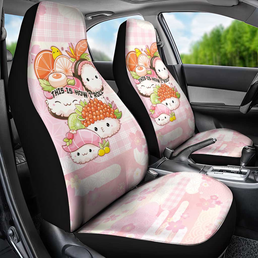 Japanese Kawaii Sushi Car Seat Cover Pink Wagara Palaka This Is How I Roll LT9 - Polynesian Pride