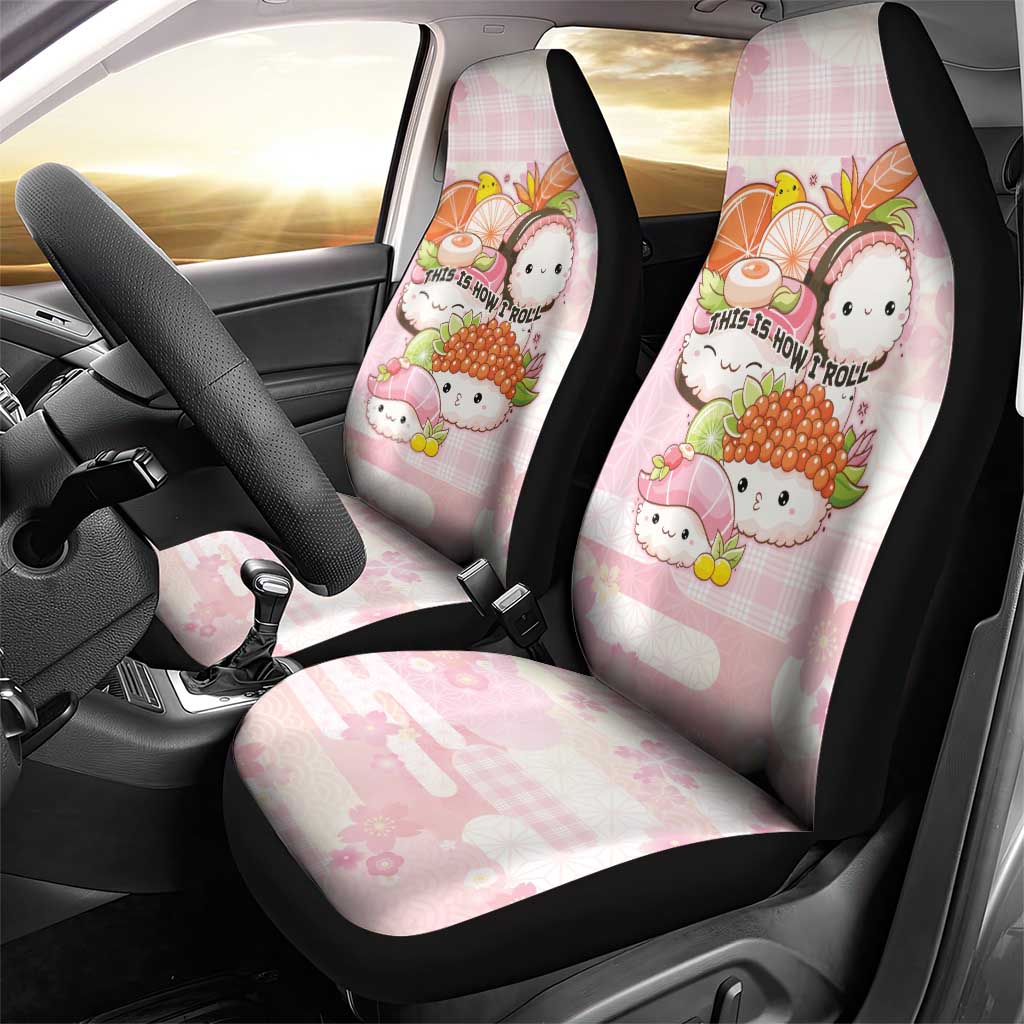 Japanese Kawaii Sushi Car Seat Cover Pink Wagara Palaka This Is How I Roll LT9 - Polynesian Pride