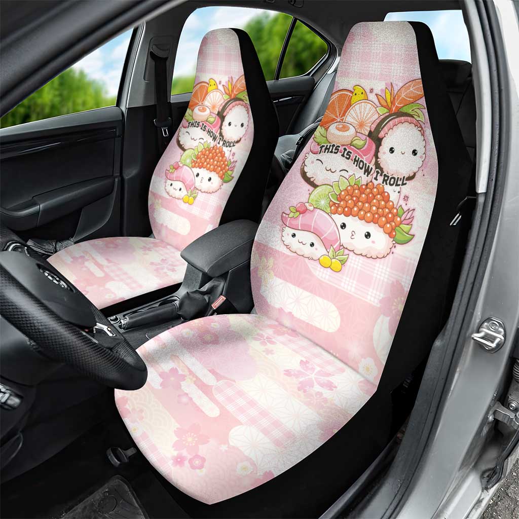 Japanese Kawaii Sushi Car Seat Cover Pink Wagara Palaka This Is How I Roll LT9 - Polynesian Pride