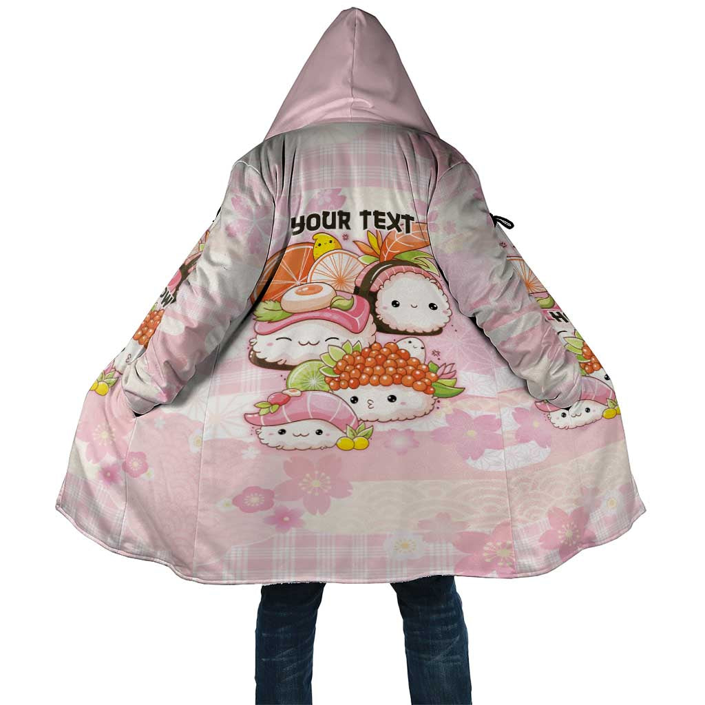 Personalized Japanese Kawaii Sushi Cloak Pink Wagara Palaka This Is How I Roll LT9 Unisex Pink - Polynesian Pride