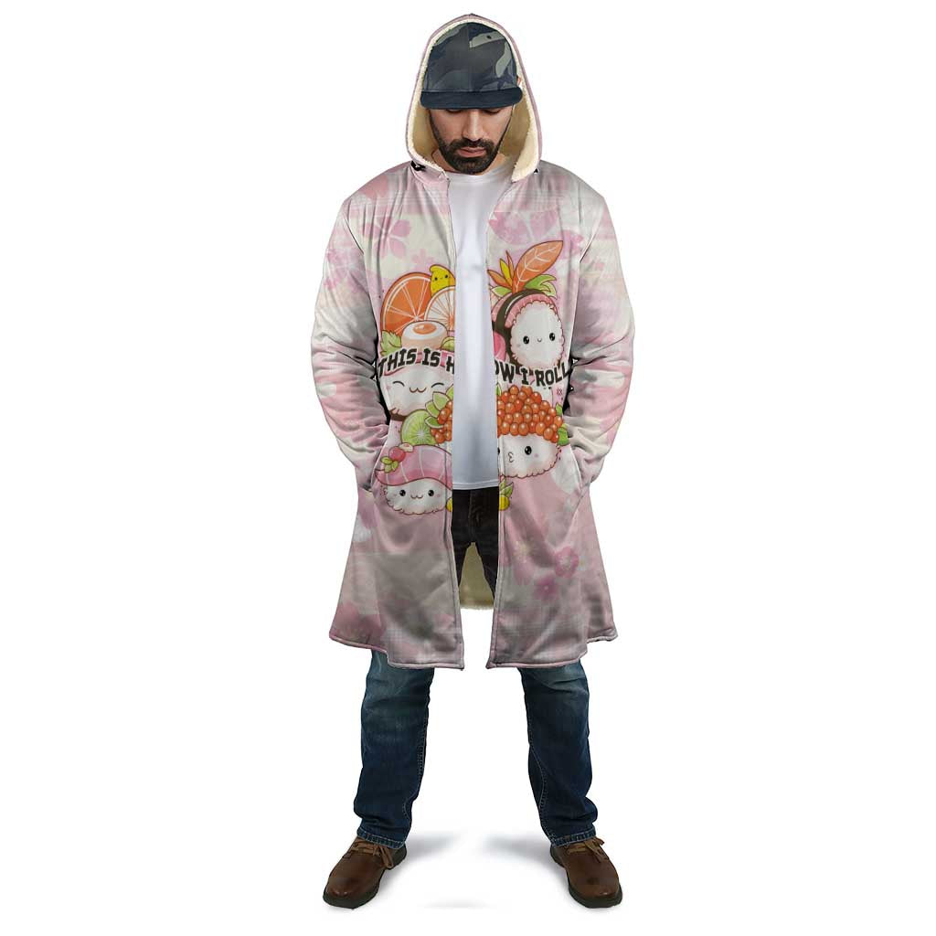 Personalized Japanese Kawaii Sushi Cloak Pink Wagara Palaka This Is How I Roll LT9 - Polynesian Pride